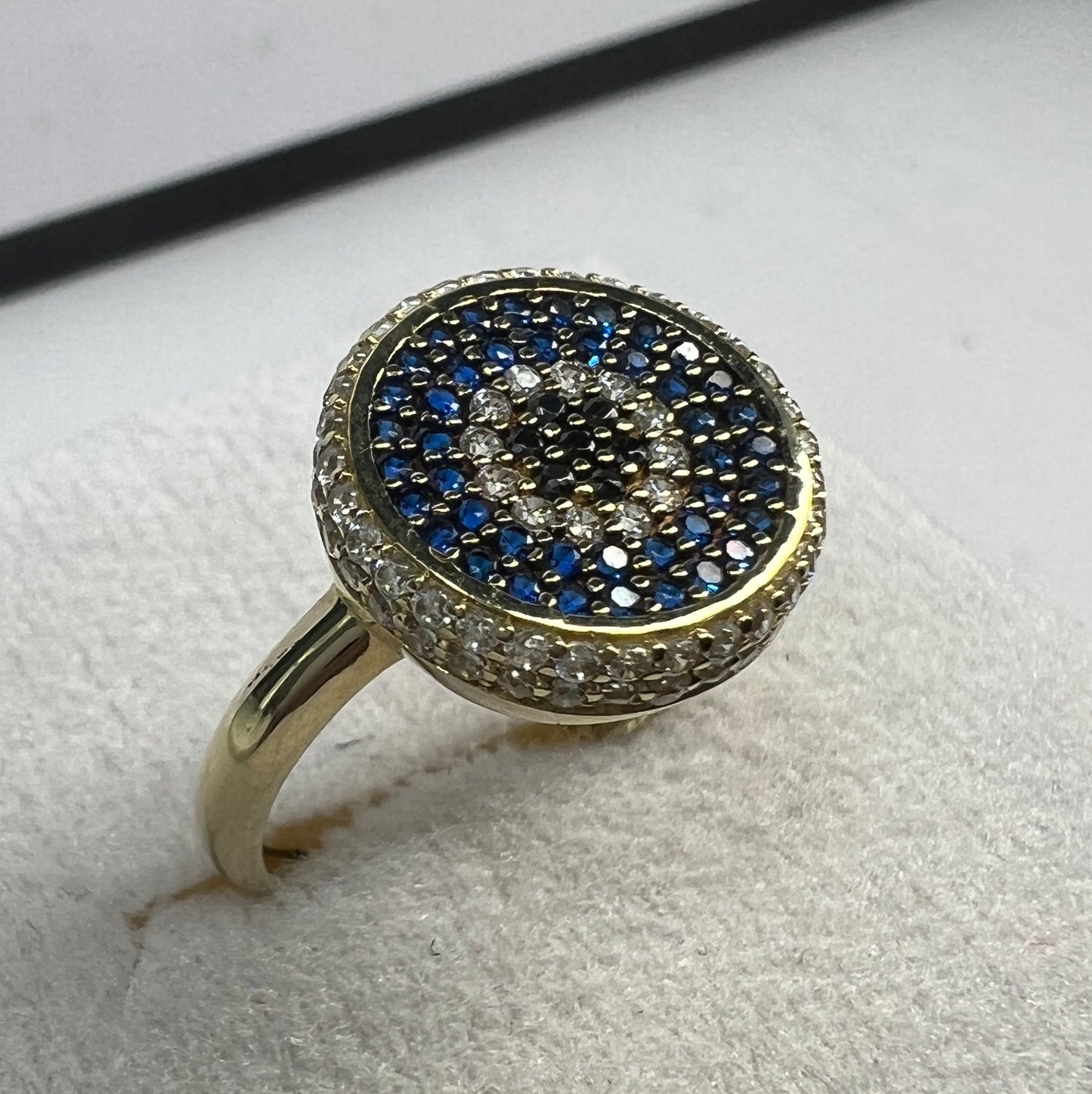 Anillo Ojo Turco de Oro Sólido 10kt