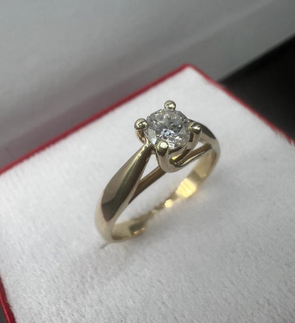 Anillo de Compromiso Oro Amarillo con Diamante Natural Octillion 0.32ct