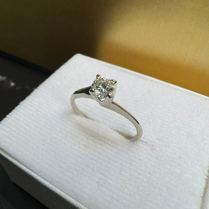 Anillo de Compromiso Oro Blanco con Diamante Natural 0.30ct