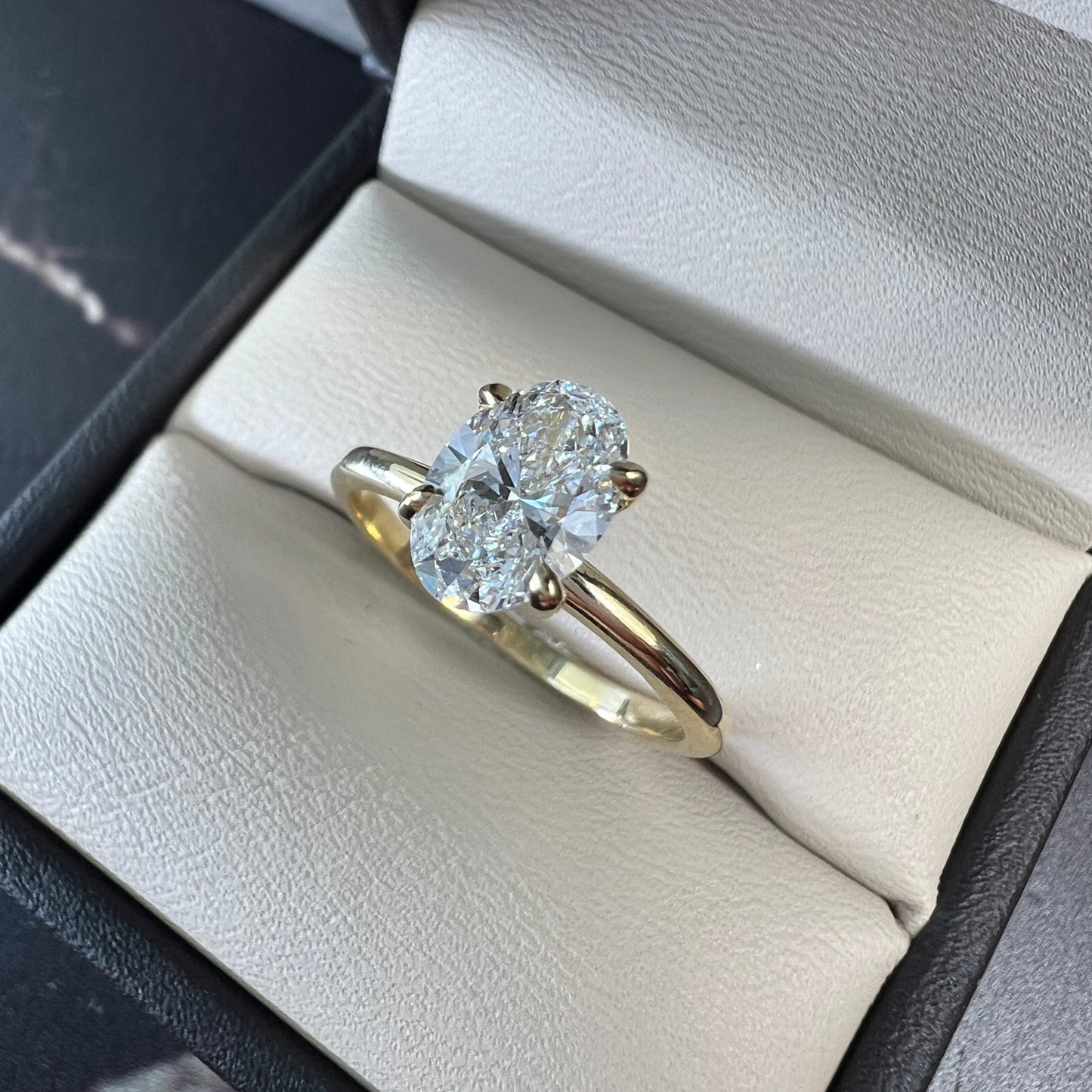 Anillo de Compromiso Oro Amarillo 14k con Diamante de Laboratorio Certificado IGI 1.00ct