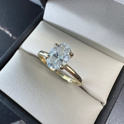 Anillo de Compromiso Oro Amarillo 14k con Diamante de Laboratorio Certificado IGI 1.00ct