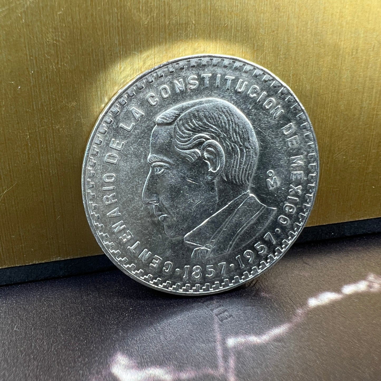 Moneda 5 pesos Centenario de la Constitución 1857-1957