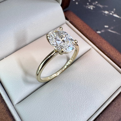 Anillo de Compromiso Oro Amarillo 14k con Diamante de Laboratorio Oval 1.50ct Certificado IGI