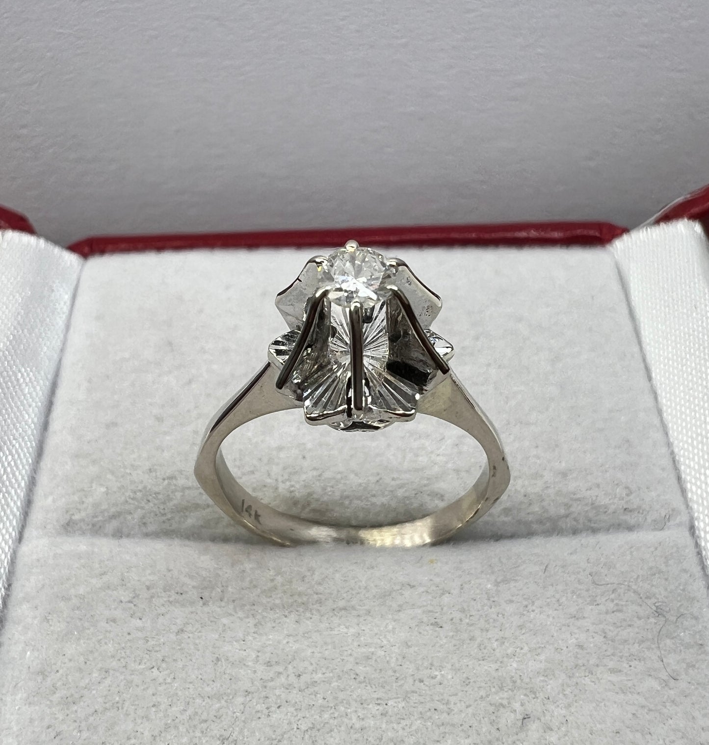 Anillo de Compromiso Oro Blanco con Diamante Natural 0.20ct