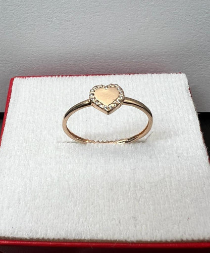 Anillo Corazón Oro Rosa 10kt