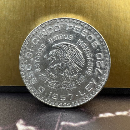 Moneda 5 pesos Centenario de la Constitución 1857-1957