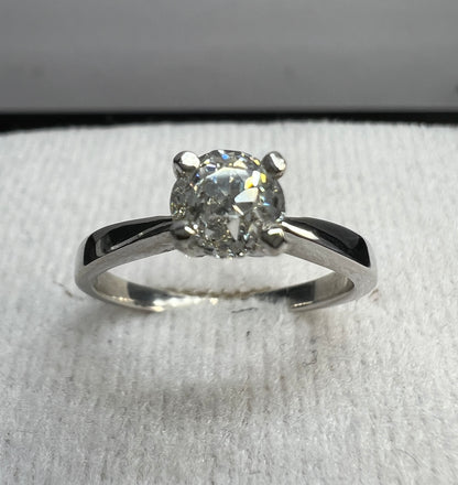 Anillo de Compromiso Oro Blanco con Diamante Natural 0.65ct