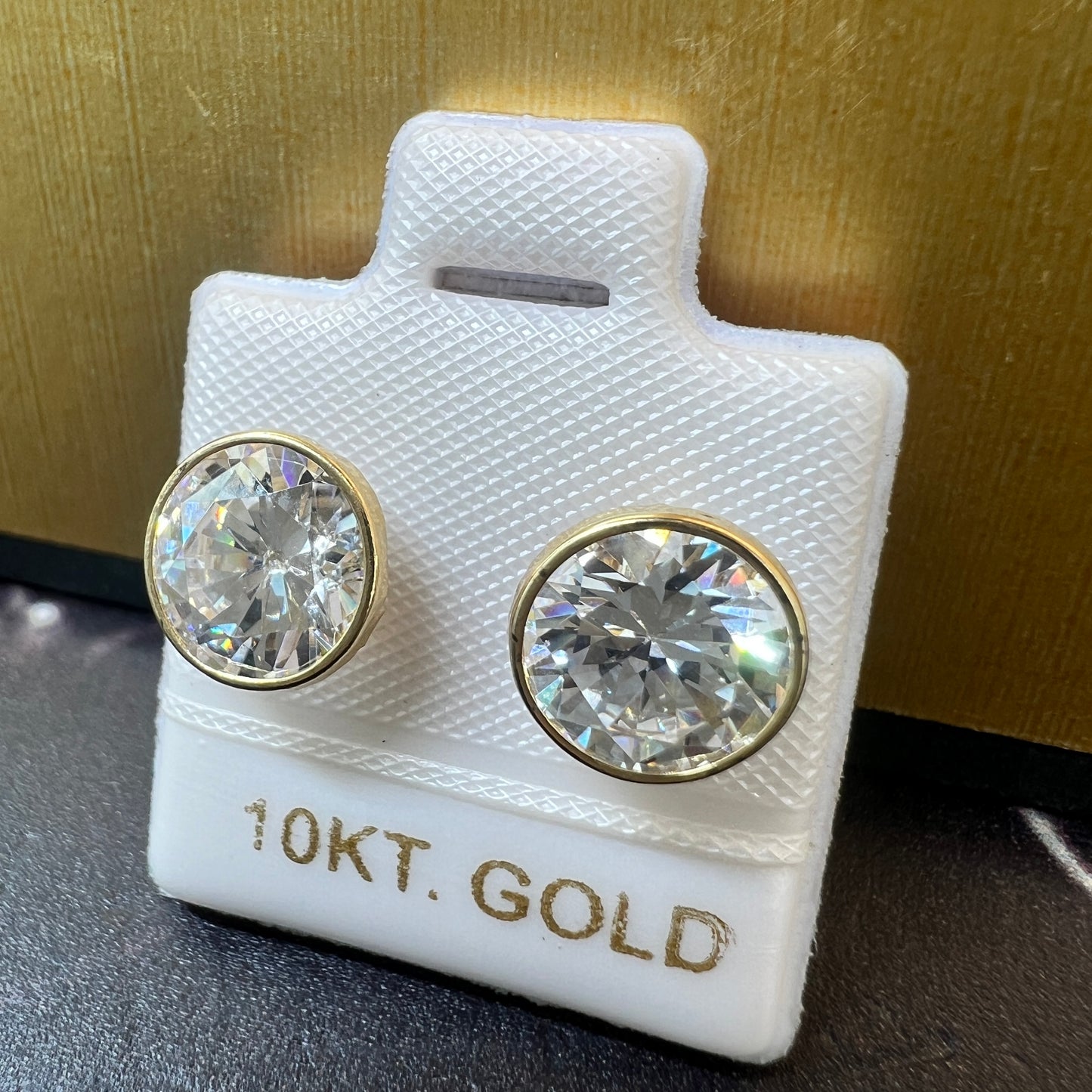 Broqueles con Zirconia Oro Sólido 10kt