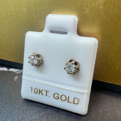 Broqueles con Zirconia Oro Sólido 10kt