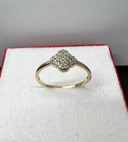 Anillo Trébol de 4 hojas de Oro Sólido de 10kt