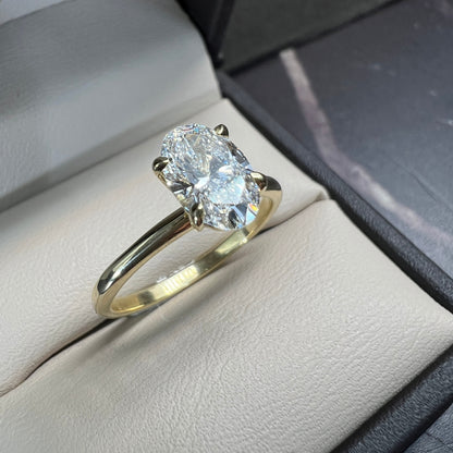 Anillo de Compromiso Oro Amarillo 14k con Diamante de Laboratorio Certificado IGI 1.00ct