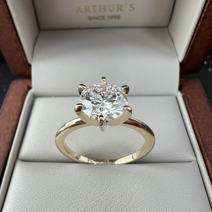 Anillo de Compromiso Oro Amarillo 14 con Diamante de Laboratorio Brillante 2.00ct Certificado IGI