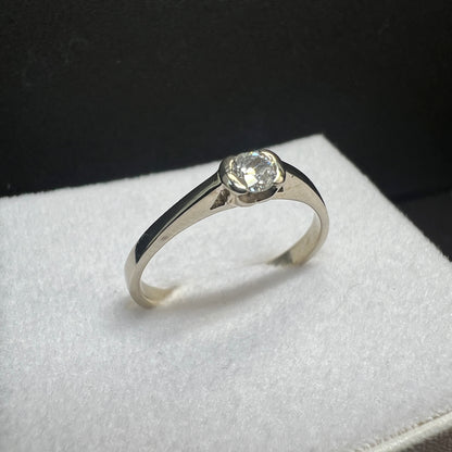 Anillo de Compromiso Oro Blanco y Diamante Natural 0.15ct