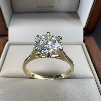 Anillo de Compromiso Oro Amarillo 14k Diamante de Laboratorio Brillante 2.00ct Certificado IGI