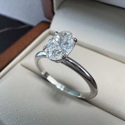 Anillo de Compromiso Oro Blanco 14k con Diamante de Laboratorio Ceritificado IGI 1.00ct