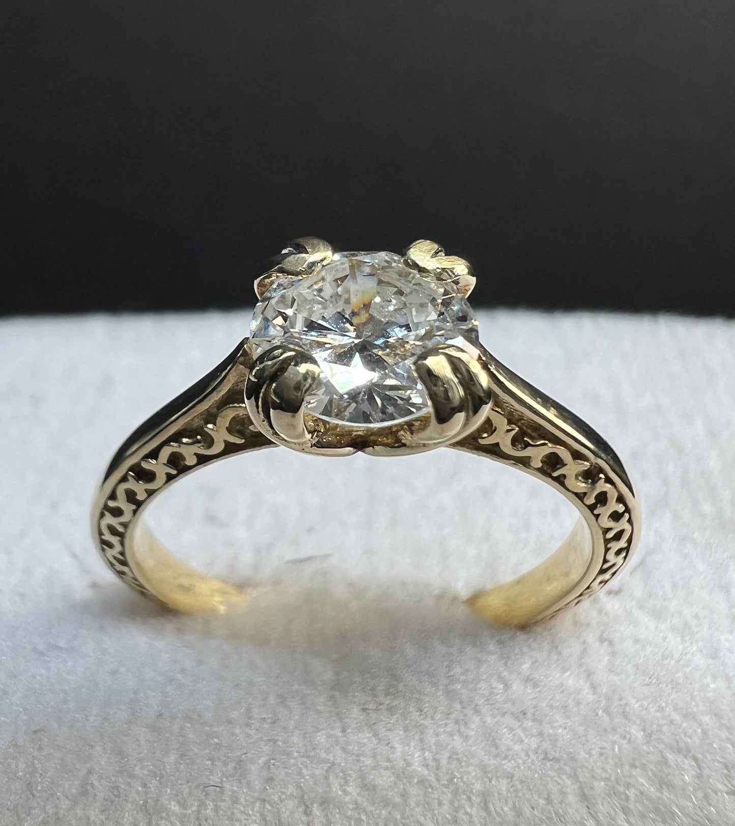 Anillo de Compromiso Oro Amarillo con Diamante Natural 0.85ct