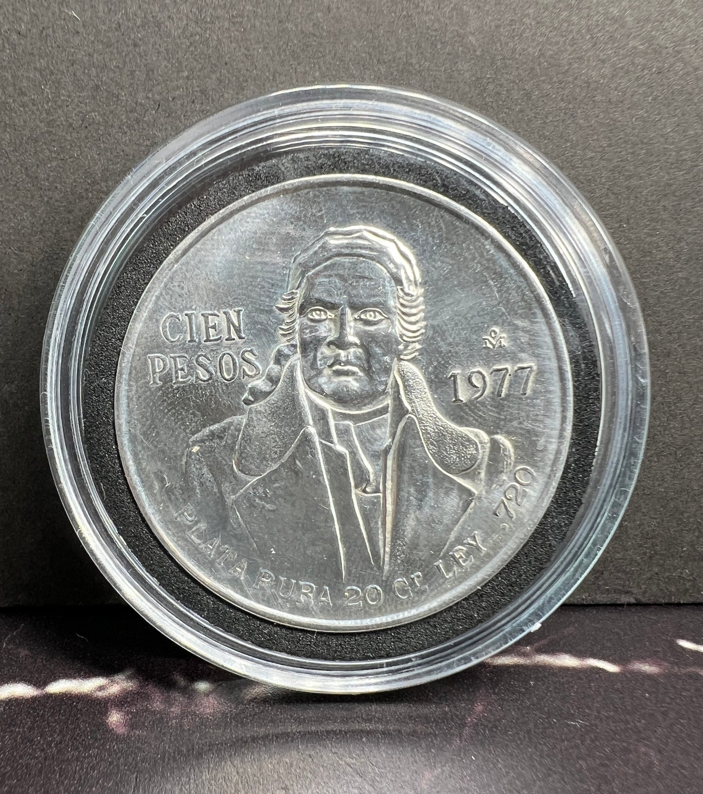 Moneda 100 pesos 1977 Plata Ley 0.720