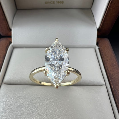 Anillo de Compromiso Oro Amarillo 14k con Diamante de Laboratorio Marquise 2.00ct Certificado IGI