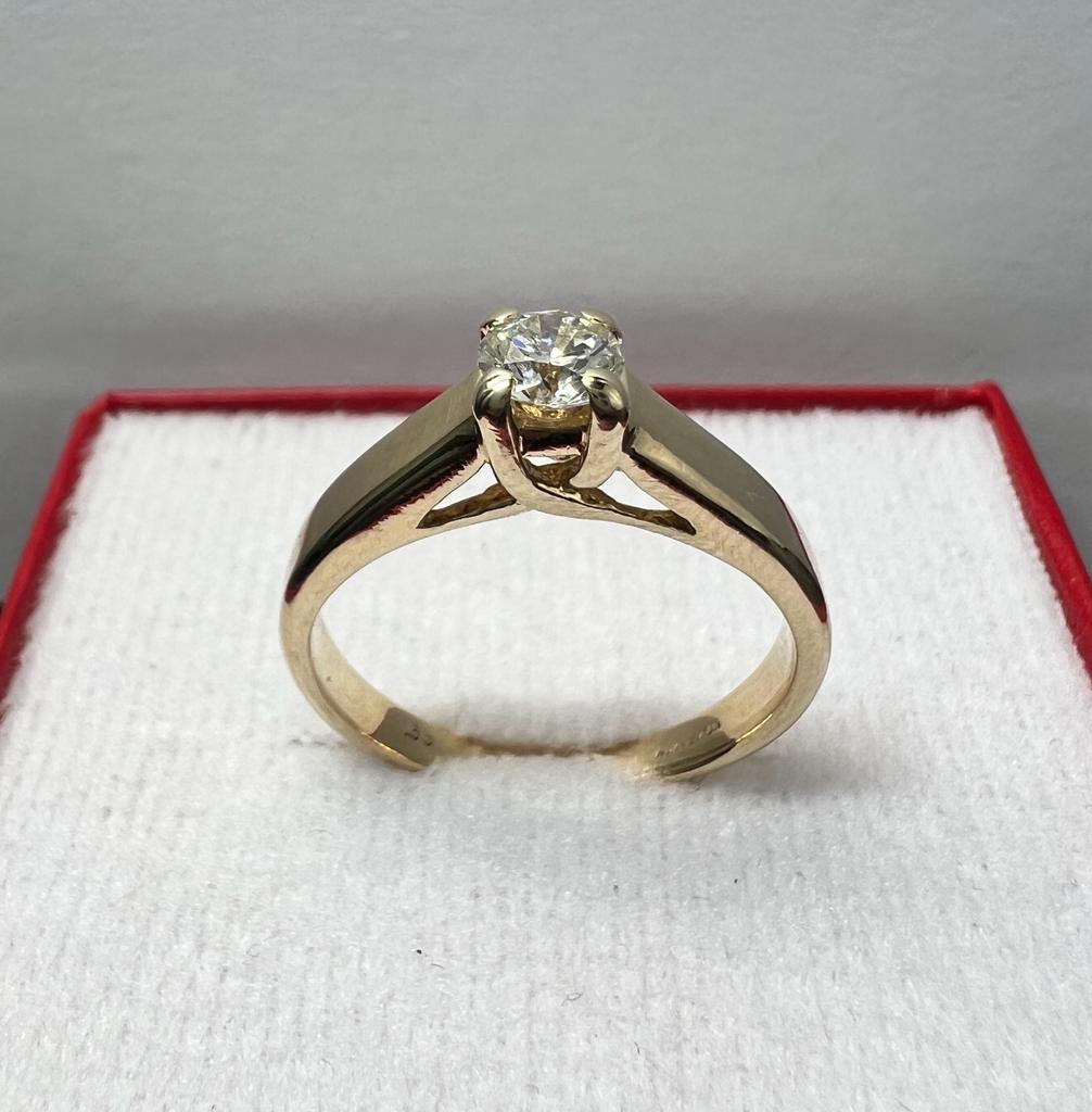 Anillo de Compromiso Oro Amarillo con Diamante Natural 0.35ct