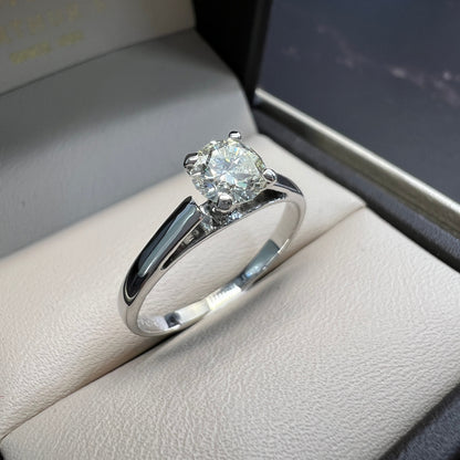 Anillo de Compromiso Oro Blanco 14k con Diamante Natural 0.49ct