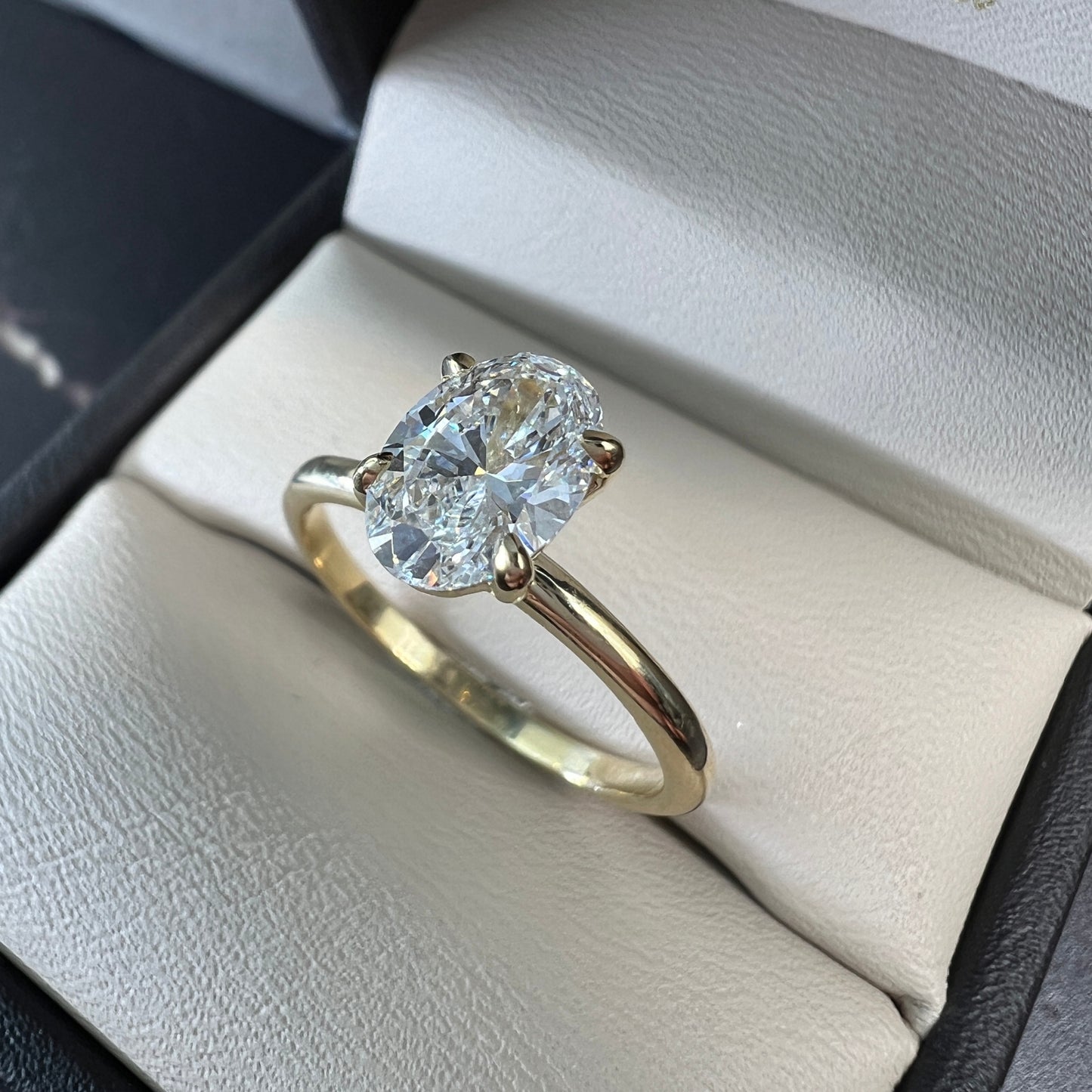 Anillo de Compromiso Oro Amarillo 14k con Diamante de Laboratorio Certificado IGI 1.00ct