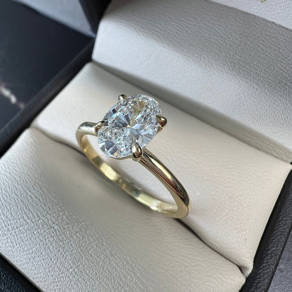 Anillo de Compromiso Oro Amarillo 14k con Diamante de Laboratorio Certificado IGI 1.00ct