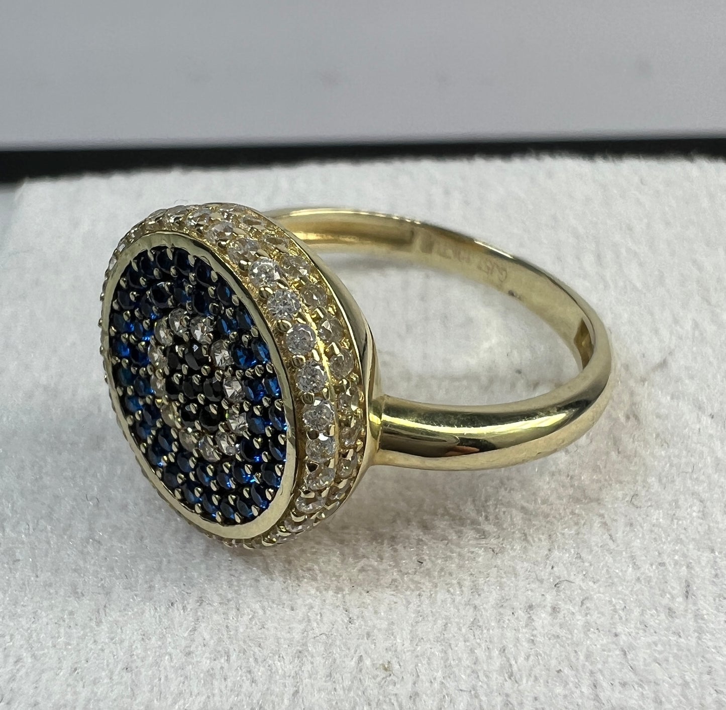 Anillo Ojo Turco de Oro Sólido 10kt