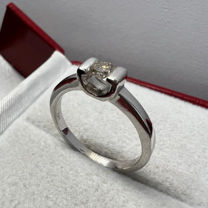 Anillo de Compromiso Oro Blanco con Diamante Natural 0.25ct