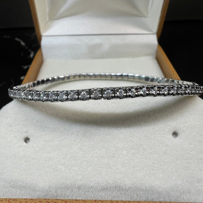 Brazalete Tenis Oro Blanco con Diamantes Naturales 1.40ct