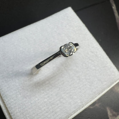 Anillo de Compromiso Oro Blanco y Diamante Natural 0.15ct