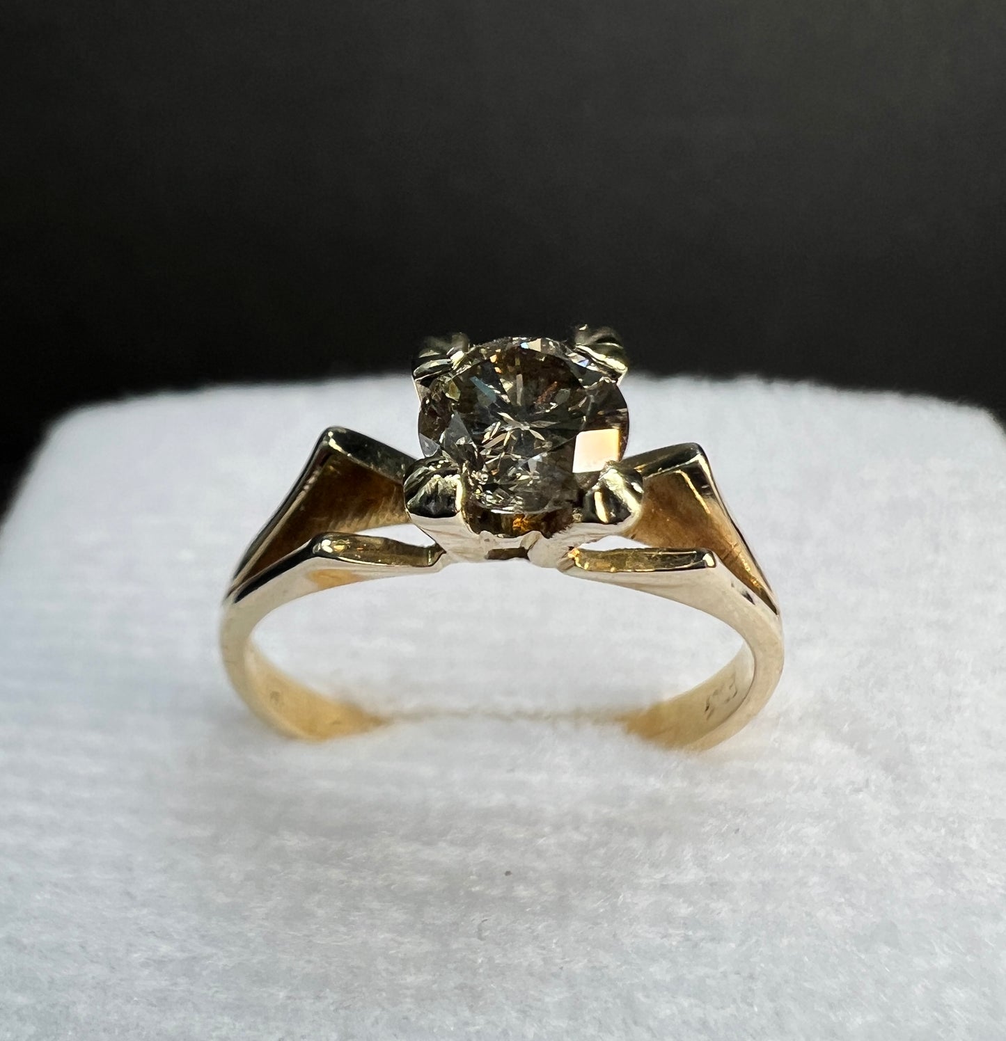 Anillo de Compromiso Oro Amarillo con Diamante Natural Champagne 0.45ct