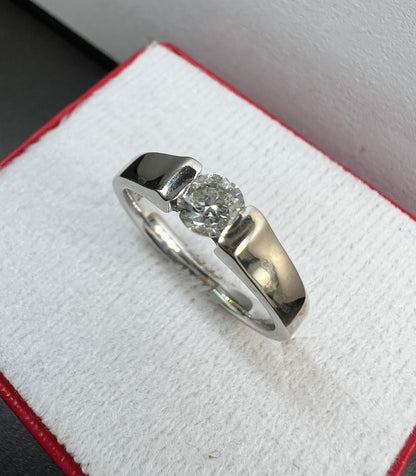 Anillo de Compromiso Oro Blanco con Diamante Natural 0.35ct