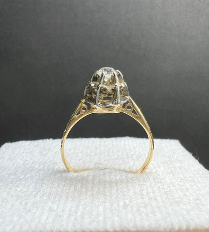 Anillo de Compromiso Oro Amarillo y Blanco con Diamante Natural 0.20ct