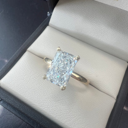 Anillo de Compromiso Oro Amarillo 14k con Diamante de Laboratorio Certificado IGI 2.52ct