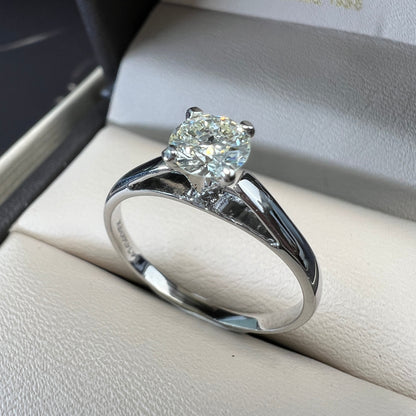 Anillo de Compromiso Oro Blanco 14k con Diamante Natural 0.49ct