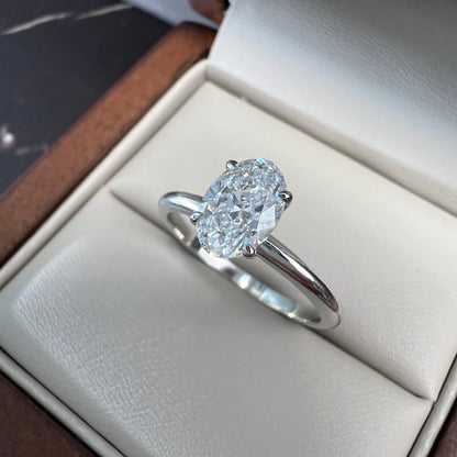 Anillo de Compromiso Oro Blanco 14k con Diamante de Laboratorio Ceritificado IGI 1.00ct