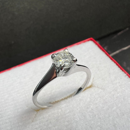 Anillo de Compromiso Oro Blanco con Diamante Natural 0.37ct