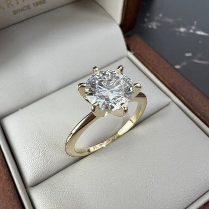 Anillo de Compromiso Oro Amarillo 14 con Diamante de Laboratorio Brillante 2.00ct Certificado IGI