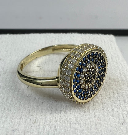 Anillo Ojo Turco de Oro Sólido 10kt