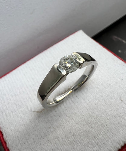 Anillo de Compromiso Oro Blanco con Diamante Natural 0.35ct