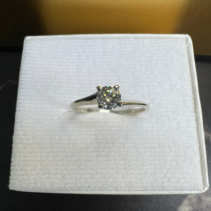 Anillo de Compromiso Oro Blanco con Diamante Natural 0.30ct