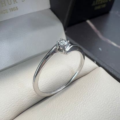 Anillo de Compromiso Oro Blanco 14k con Diamante Natural de 0.07ct