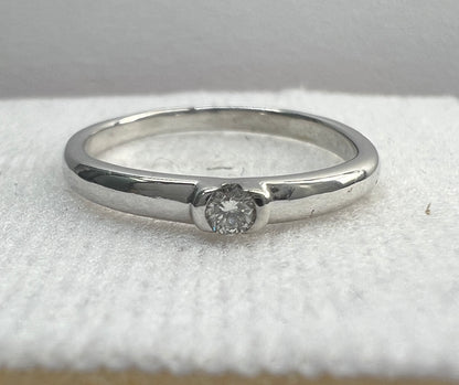 Anillo de Compromiso Oro Blanco con Diamante Natural 0.05ct