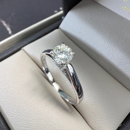 Anillo de Compromiso Oro Blanco 14k con Diamante Natural 0.49ct
