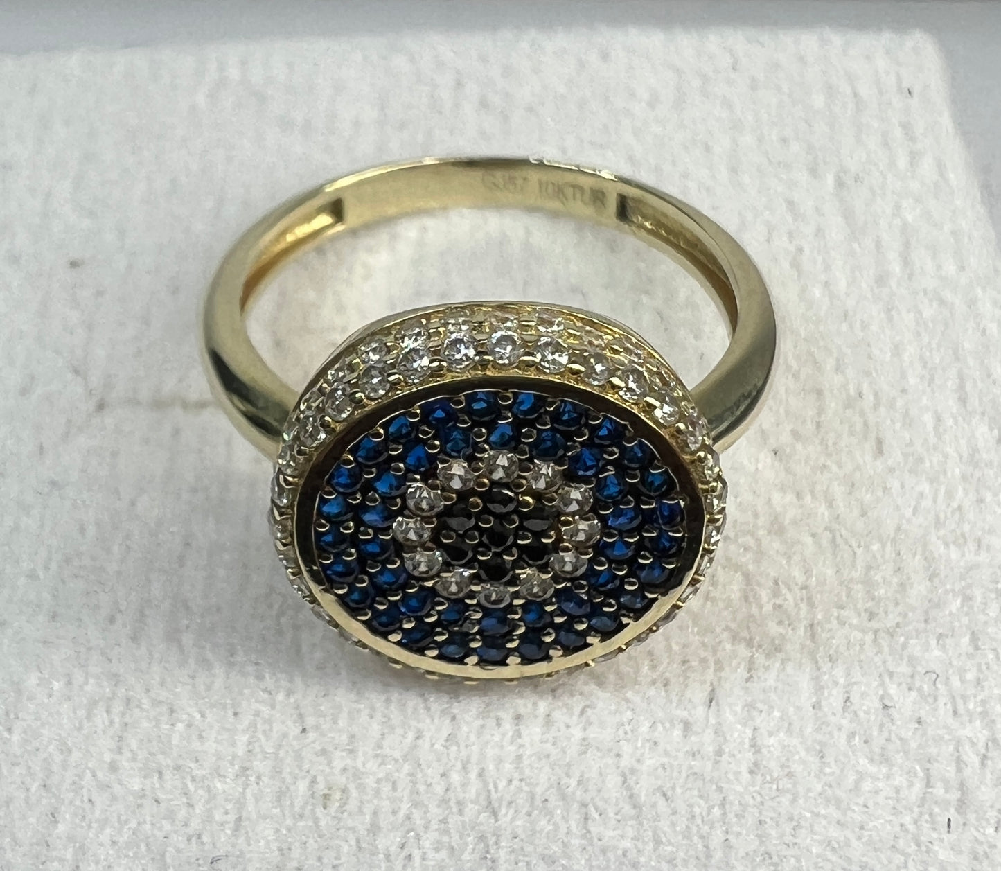 Anillo Ojo Turco de Oro Sólido 10kt