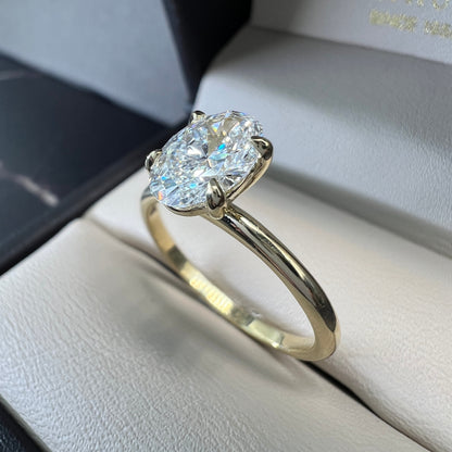 Anillo de Compromiso Oro Amarillo 14k con Diamante de Laboratorio Certificado IGI 1.00ct