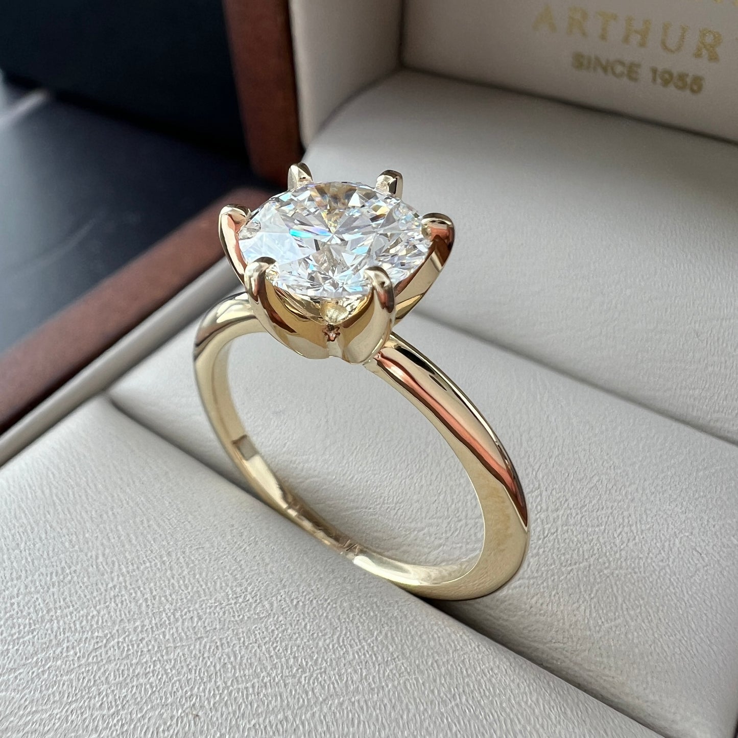Anillo de Compromiso Oro Amarillo 14 con Diamante de Laboratorio Brillante 2.00ct Certificado IGI