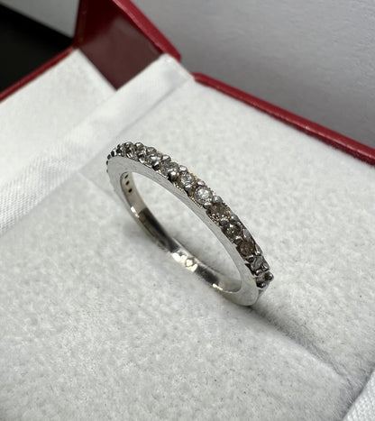 Anillo Churumbela Oro Blanco con Diamantes Naturales 0.17ct