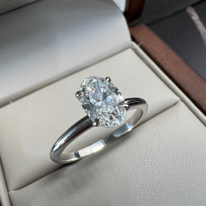Anillo de Compromiso Oro Blanco 14k con Diamante de Laboratorio Ceritificado IGI 1.00ct