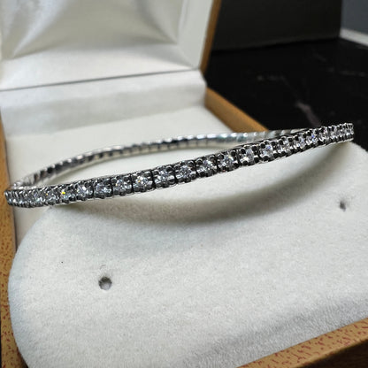 Brazalete Tenis Oro Blanco con Diamantes Naturales 1.40ct